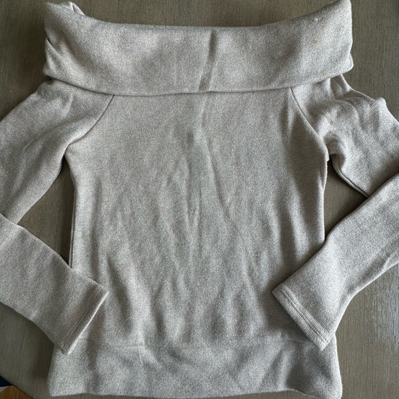White House Black Market Sweaters - White House Black Market Cream sparkle Off-Shoulder Sweater